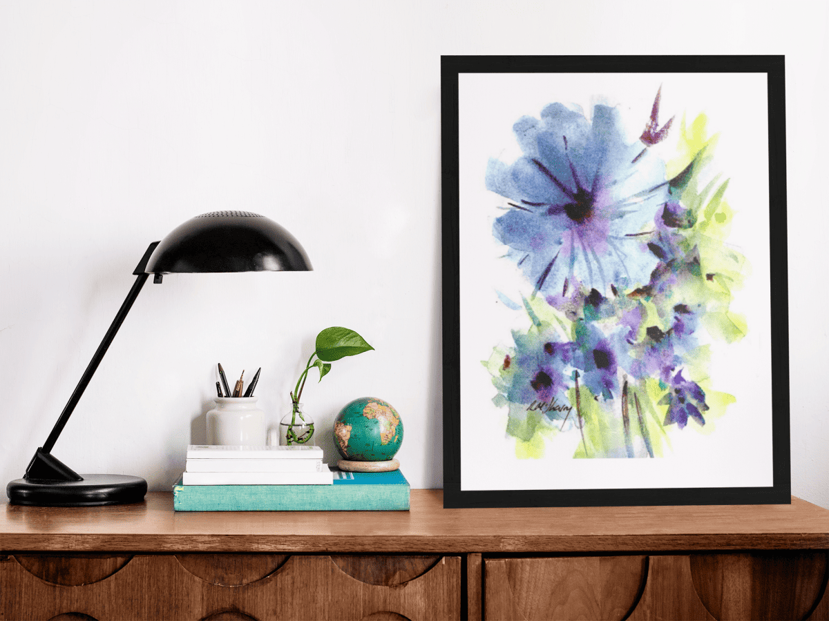 Blue Flower in Watercolor
