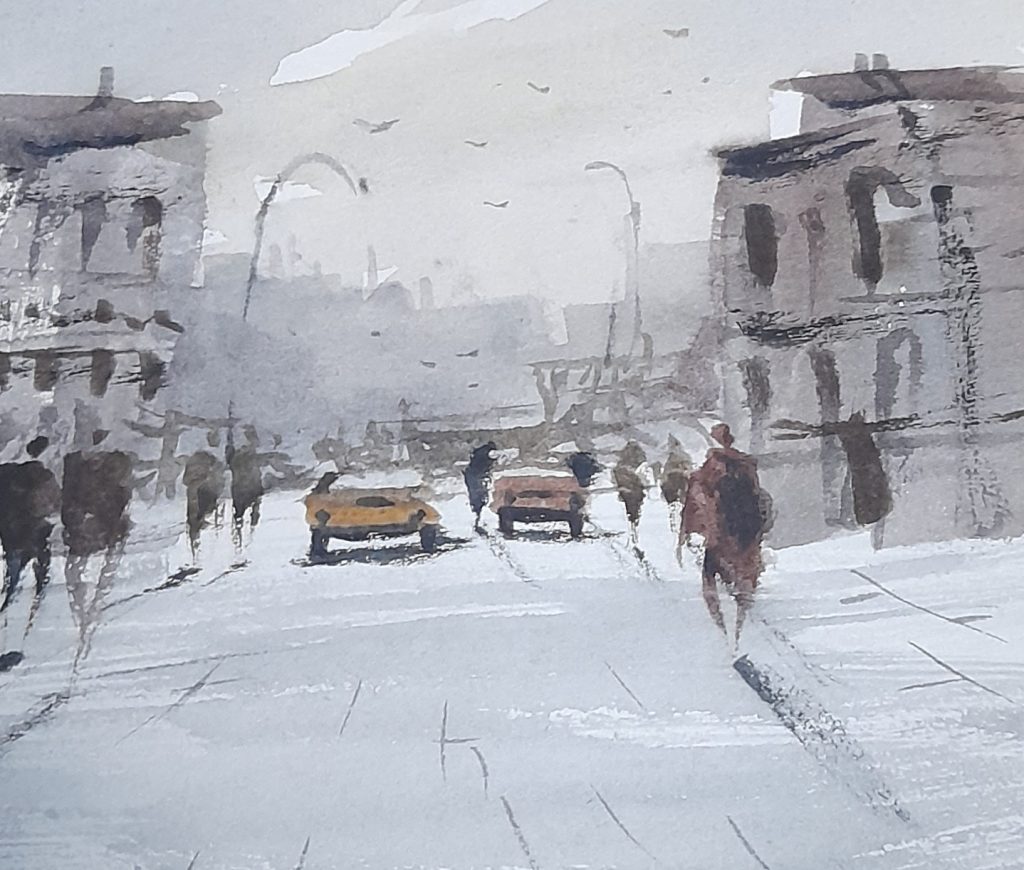 Quick watercolor urban sketch